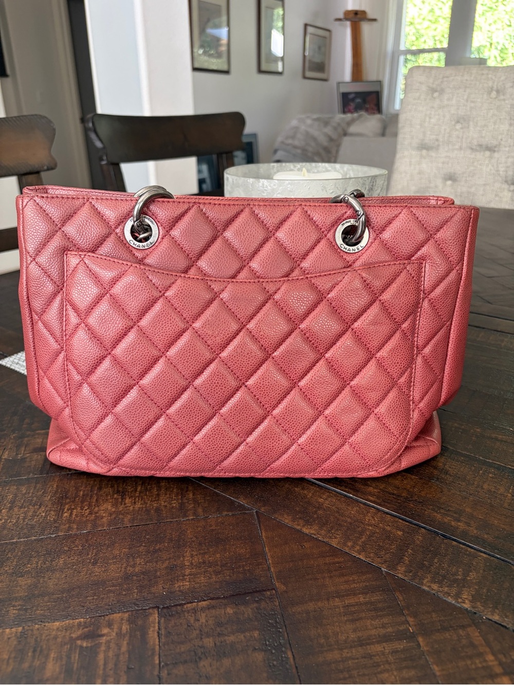 Chanel Pink Quilted Leather Tote Bag - Picture 2 of 14